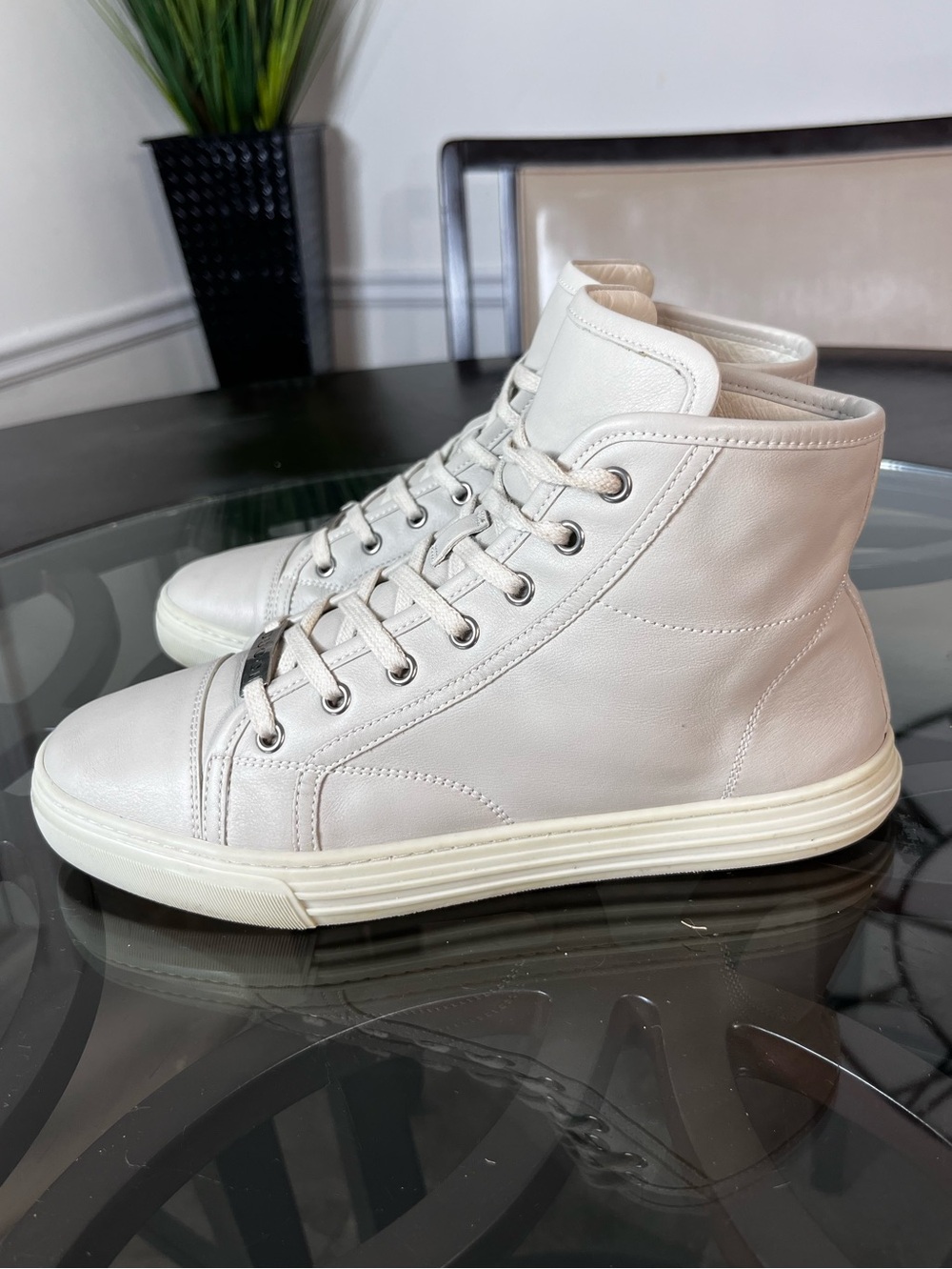 Gucci Miro' Soft Calfskin Leather High-Top Sneakers Women’s Sz 9